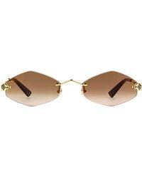 Cartier - Geometric Frame Sunglasses - Lyst