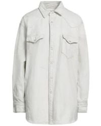 Maison Margiela - Solid Color Denim Shirt Jacket - Lyst