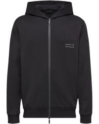 Moncler - Logo Embroidered Zip-Up Hoodie - Lyst