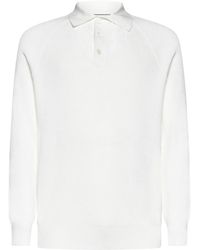 Brunello Cucinelli - Long Sleeved Knitted Polo Jumper - Lyst