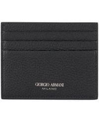 Giorgio Armani - Grained-Textured Leather Card Holder - Lyst