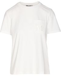 Max Mara - Madera Logo Embroidered Crewneck T-Shirt - Lyst