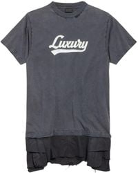 Balenciaga - Luxury Script Hybrid T-Shirt Dress - Lyst