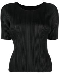 Pleats Please Issey Miyake - Pleated Crewneck T-Shirt - Lyst