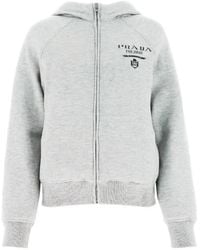Prada - Logo-Detail Hooded Jacket - Lyst