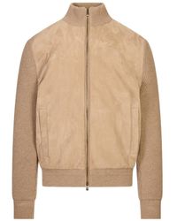 Agnona - Long-Sleeve Panelled Jacket With A Stand Collar - Lyst