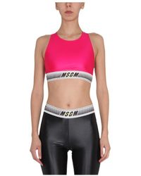 MSGM - Logo-Print Cropped Top - Lyst
