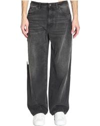 Dolce & Gabbana - Logo Plaque Wide Leg Jeans - Lyst