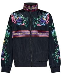 Versace Jeans Couture - Floral Graphic Print Jacket - Lyst