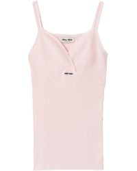 Miu Miu - Cotton Knit Top - Lyst