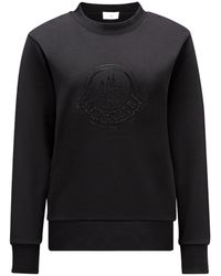 Moncler - Logo Embellished Crewneck Sweatshirt - Lyst