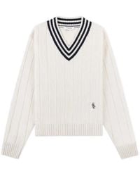 Sporty & Rich - V-Neck Striped Jumper - Lyst