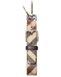 Burberry - Checked Buckle Detailed Keychain - Lyst
