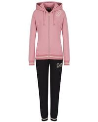 EA7 - Hooded Zippered Sweatshirt And Sweatpants Set - Lyst