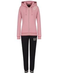 EA7 - Hooded Zippered Sweatshirt And Sweatpants Set - Lyst