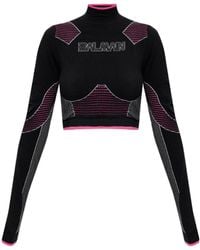 Balmain - High Neck Seamless Cropped Top - Lyst