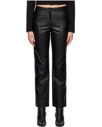 Juun.J - Pleated Faux Leather Casual Pants - Lyst