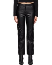 Juun.J - Pleated Faux Leather Casual Pants - Lyst