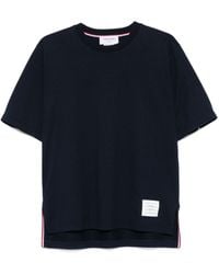 Thom Browne - Stripe Detailed Crewneck T-Shirt - Lyst