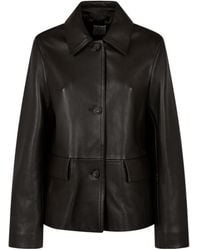 TOTEME - Collared Grained-Leather Jacket - Lyst