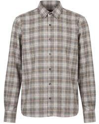 Peserico - Check-Pattern Long-Sleeve Shirt - Lyst