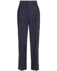 Peserico - Wool Blend Cropped Trousers - Lyst