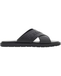 Ferragamo - Ferragamo Logo Embossed Slides - Lyst