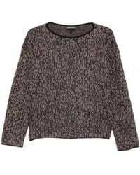 Emporio Armani - Long Sleeved Leopard Printed Jumper - Lyst