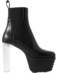 Rick Owens - Minimal Grill Beatle Leather Platform Ankle Boots - Lyst