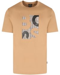 BOSS - Boss Logo Printed Crewneck T-Shirt - Lyst
