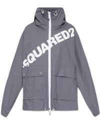 DSquared² - Logo Printed Zipped Jacket - Lyst