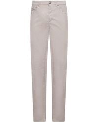 Brunello Cucinelli - Logo Patch Straight Leg Trousers - Lyst