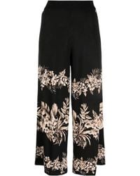 Twinset - Floral-Motif Cropped Knitted Trousers - Lyst