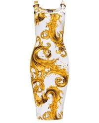Versace Jeans Couture - Couture Baroque Print Fitted Dress - Lyst