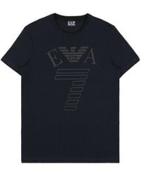 EA7 - Logo T-Shirt With Round Neck - Lyst