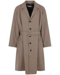 NAMACHEKO - Single-Breasted Wool Checked Coat - Lyst