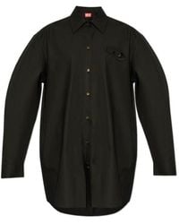 DIESEL - D-Dalis Logo Embroidered Shirt Dress - Lyst
