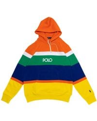Polo Ralph Lauren - Logo-Detail Striped Hoodie - Lyst