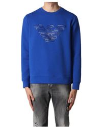 Emporio Armani - Round-Collar Long-Sleeve Hoodie - Lyst