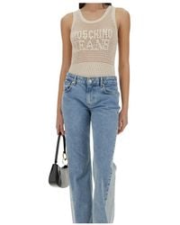 Moschino - Mesh Top With Logo - Lyst