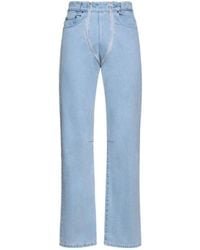 GmbH - Double Zip Straight Cotton Denim Jeans - Lyst