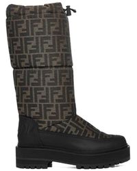 Fendi - Signature Monogram Padded Boots - Lyst