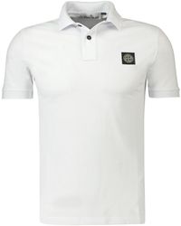 Stone Island - Logo Patch Short-Sleeved Polo Shirt - Lyst