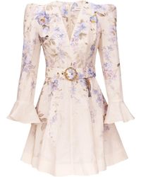 Zimmermann - Luna Plunge Mini Dress - Lyst