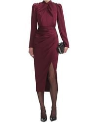 Self-Portrait - Side-Slit Midi Dress - Lyst