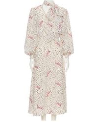 Valentino - All-Over Printed Long-Sleeved Dress - Lyst