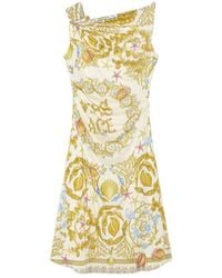 Versace - Ivory Floral Mini Dress - Lyst