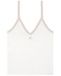 Courreges - Courrèges Contrast V-Neck Tank Top - Lyst
