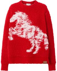Stella McCartney - Oversized Distressed Jacquard-Knit Wool-Blend Fleece Sweater - Lyst