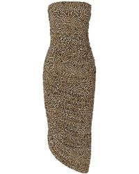 Norma Kamali - Leopard-Print Pleated Dress - Lyst